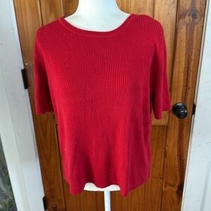 Laura Scott Vibrant Red Knit Top